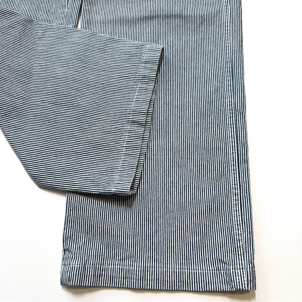 J. Crew Blue Striped Wide-Leg Cropped Jeans - Picture 9 of 11
